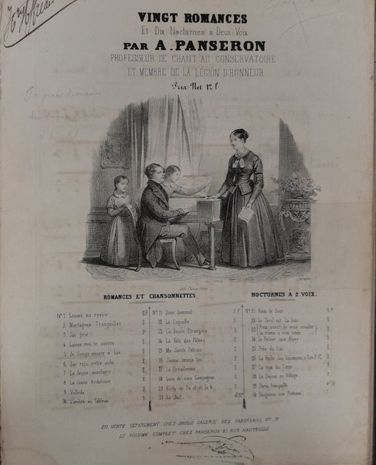 20 Romances par A. Panseron pour chant et piano