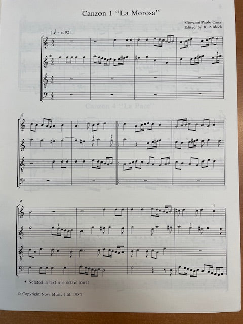 Cima 3 canzonas and a cappriccio pour ensemble de flutes à bec-3000 partitions, livres et vinyles d'occasion en vente sur notre site internet gastonmusicclub.fr Gaston Music Store