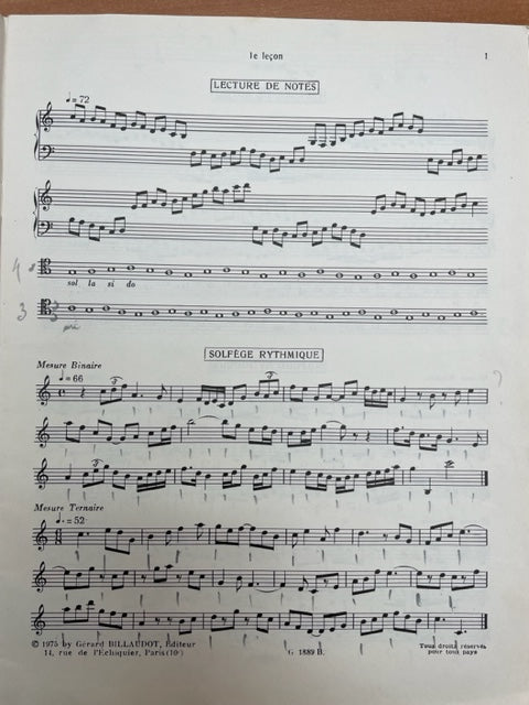 Alain Grimoin 30 leçons progressives de lecture de notes et de solfège rythmique vol 3: à l'usage des cours élémentaires- 3000 partitions, livres et vinyles d'occasion en vente sur notre site internet gastonmusicclub.fr Gaston Music Store