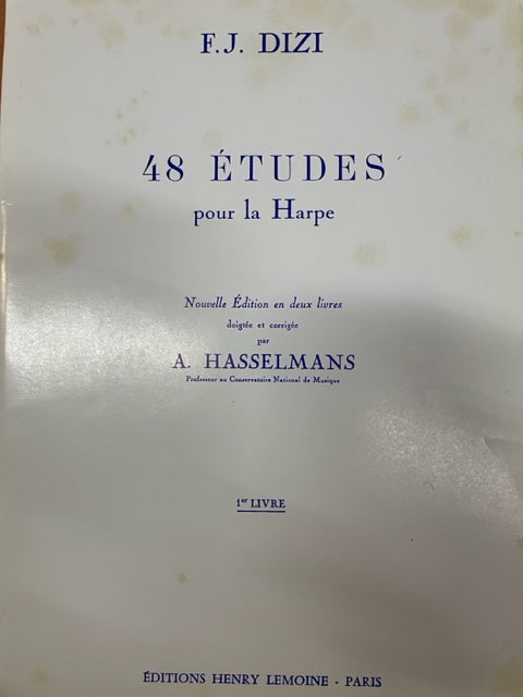 F.J Dizi 48 études pour la harpe 1 er livre-3000 partitions, livres et vinyles d'occasion en vente sur notre site internet gastonmusicclub.fr Gaston Music Store