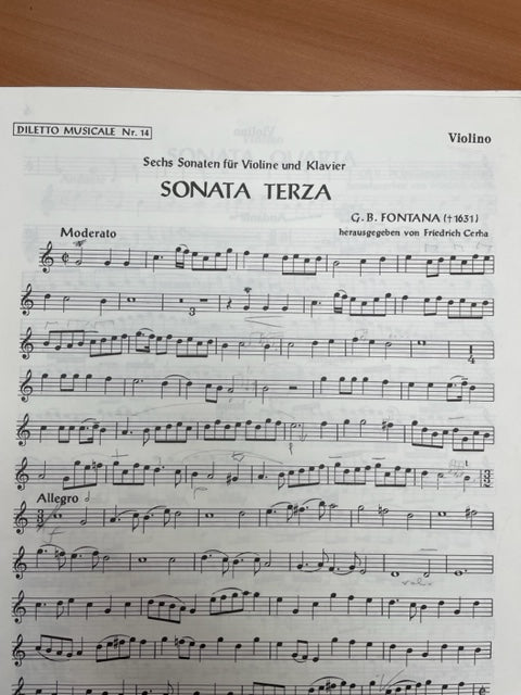 Giovanni Battista Fontana 6 sonaten für Violine und Klavier n° 3 et 4