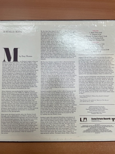 Vinyle Max Steiner A star is born, bande originale du film de William Wellman - 3000 partitions, livres et vinyle