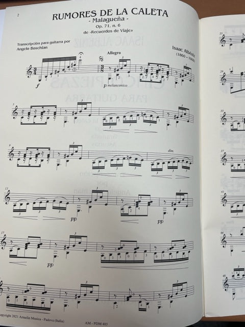 Isaac Albéniz Cinco piezas pour guitare - 3000 partitions, livres et vinyles d'occasion en vente sur notre site internet gastonmusicclub.fr Gaston Music Store