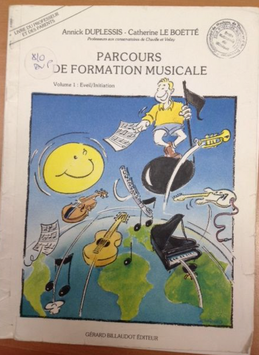 Annick Duplessis Parcours de formation musicale volume 1 Eveil - Initiation livre du professeur-3000 partitions, livres et vinyles d'occasion en vente sur notre site internet gastonmusicclub.fr Gaston Music Store