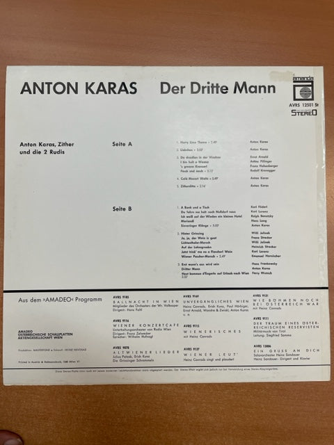 Vinyle Anton Karas Le 3e homme, musiques du film-3000 partitions, livres et vinyles d'occasion en vente sur notre site internet gastonmusicclub.fr Gaston Music Store