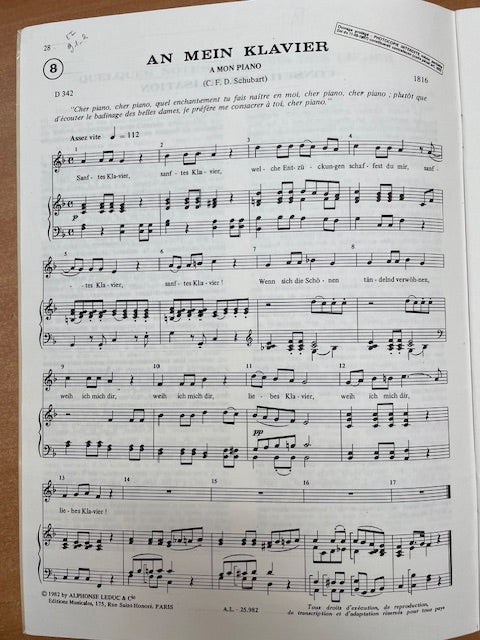 Michelle-Odile Gillot Apprendre et comprendre en chantant Schubert en 3 cahiers volume 2-3000 partitions, livres et vinyles d'occasion en vente sur notre site internet gastonmusicclub.fr Gaston Music Store