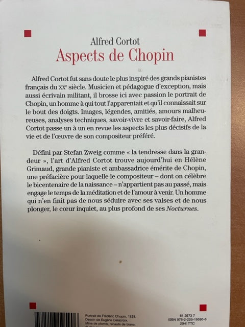 Aspects de Chopin livre d'Alfred Cortot