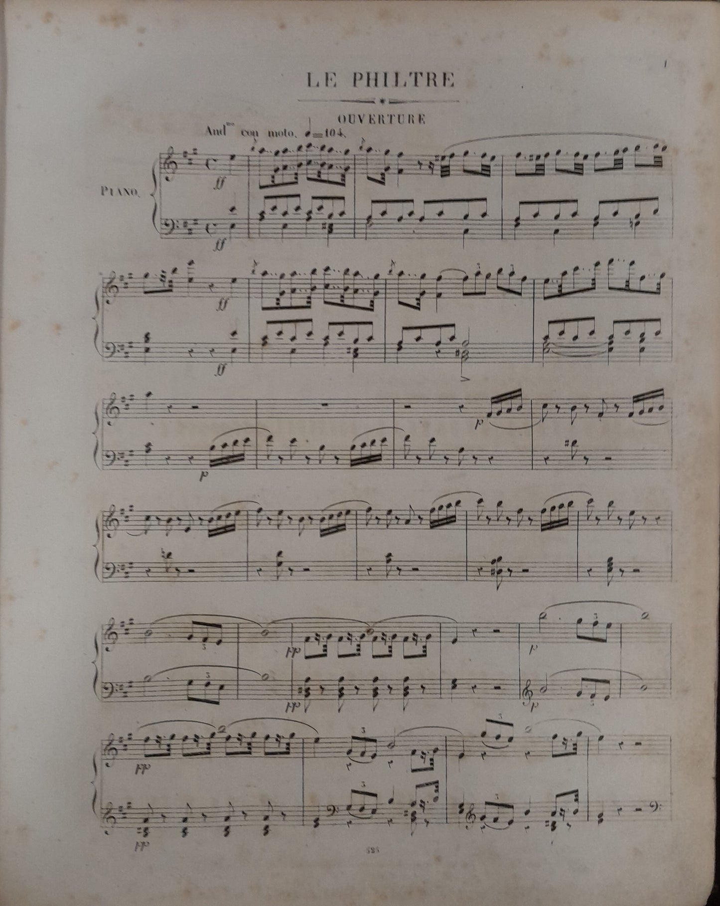 Auber Le philtre,opéra en 2 actes (1831) réduction piano voix