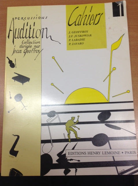 Jean Geoffroy Audition 1 : Pièces pédagogiques pour percussion Cahiers 1- 3000 partitions, livres et vinyles d'occasion en vente sur notre site internet gastonmusicclub.fr Gaston Music Store