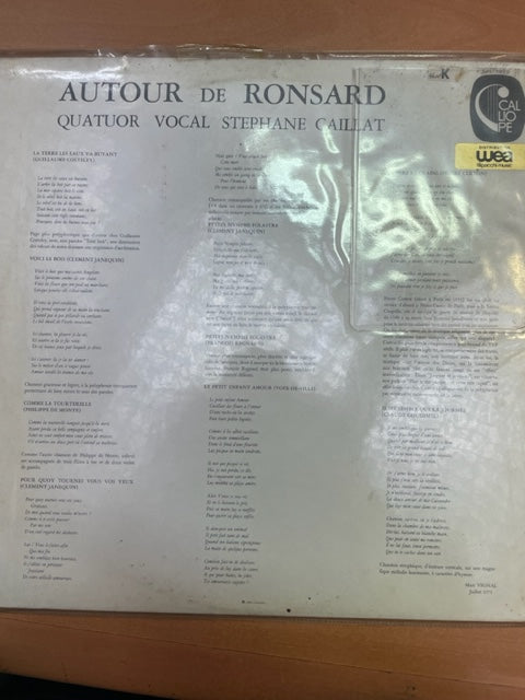 Vinyle Autour de Ronsard Quatuor vocal Stéphane Caillat