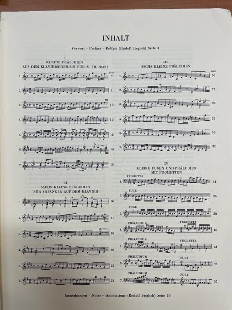 JS Bach Kleine Präludien - Fughetten partition piano - 3000 partitions, livres et vinyles d'occasion en vente sur notre site internet gastonmusicclub.fr Gaston Music Store