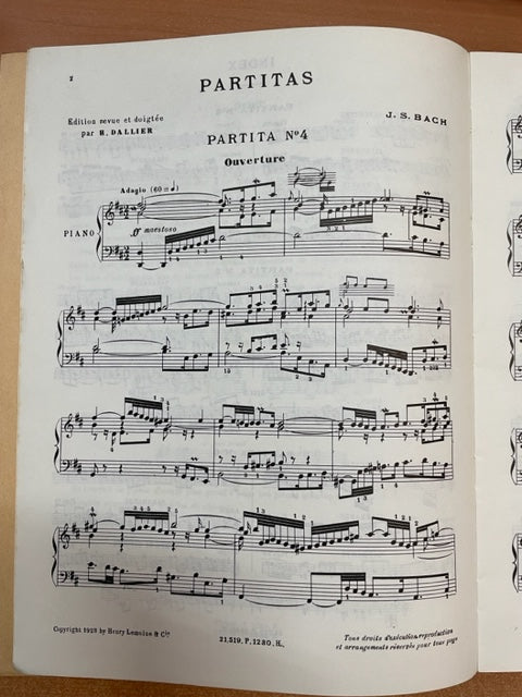 JS Bach Partitas 2e volume partition piano- 3000 partitions, livres et vinyles d'occasion en vente sur notre site internet gastonmusicclub.fr Gaston Music Store