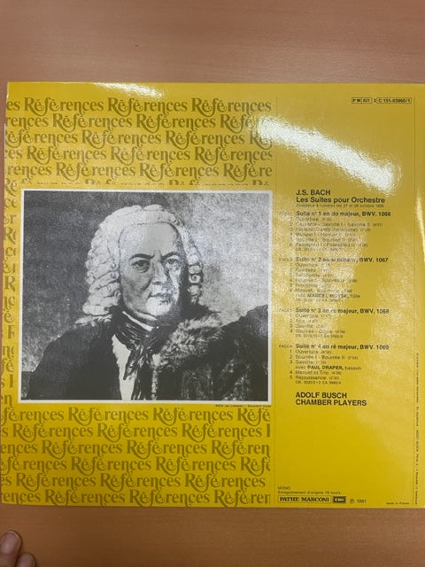 Vinyle J.S Bach Les Suites pour orchestre BWV 1066 à 1069 Adolf Busch, violon