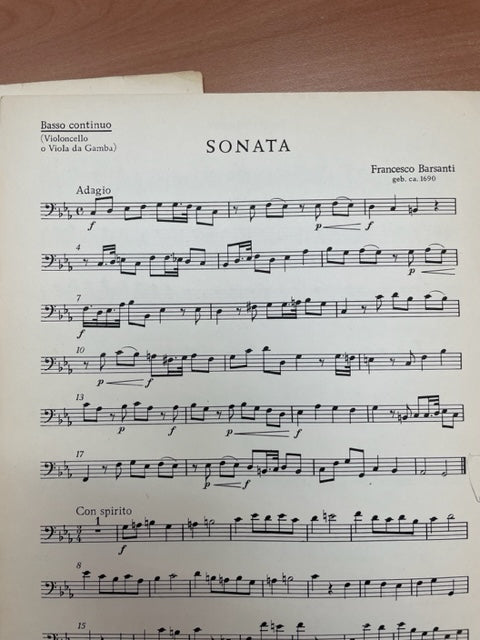 Francesco Barsanti Sonate en Do Mineur pour flute à bec ou flute et piano