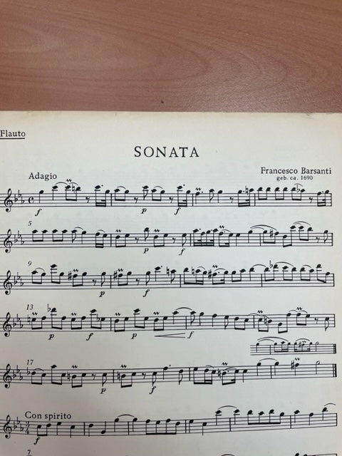 Francesco Barsanti Sonate en Do Mineur pour flute à bec ou flute et piano
