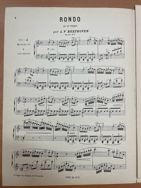 Beethoven Rondo opus 51 partition piano