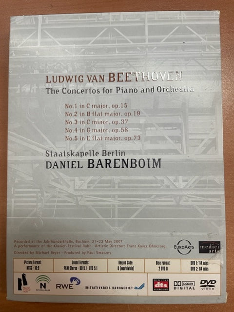 DVD Beethoven Daniel Barenboïm Piano concertos n°1, 2, 3, 4 et 5 (2 DVD)- 3000 partitions, livres et vinyles d'occasion en vente sur notre site internet gastonmusicclub.fr Gaston Music Store