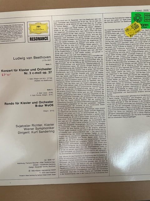 Vinyle Beethoven Concerto pour piano et orchestre n°3 op.37 - Rondo pour piano et orchestre- 3000 partitions, livres et vinyles d'occasion en vente sur notre site internet gastonmusicclub.fr Gaston Music Store