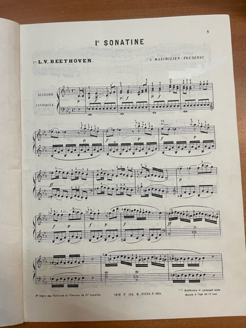 Beethoven 6 sonatines pour piano - 3000 partitions, livres et vinyles d'occasion en vente sur notre site internet gastonmusicclub.fr Gaston Music Store