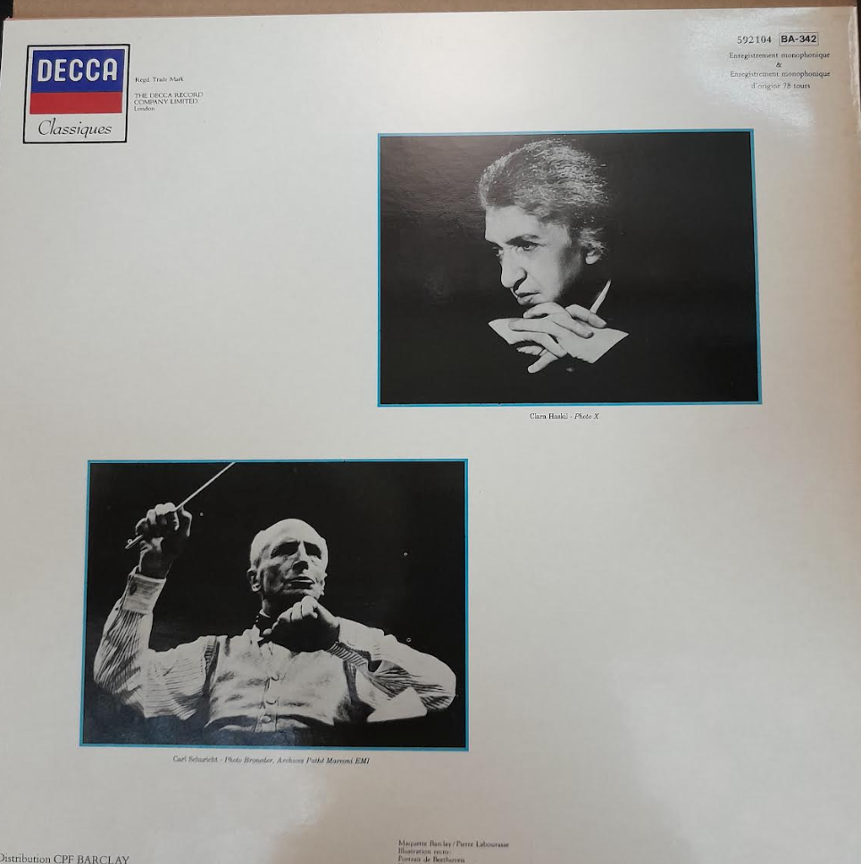 Vinyle Beethoven Clara Haskil Concerto pour piano n°4 en sol majeur op.58 - Symphonie n°1 en ut majeur op.21- 3000 partitions, livres et vinyles d'occasion en vente sur notre site internet gastonmusicclub.fr Gaston Music Store