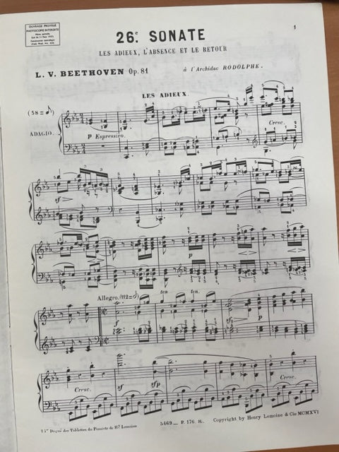 Beethoven Sonate n°26 partition piano