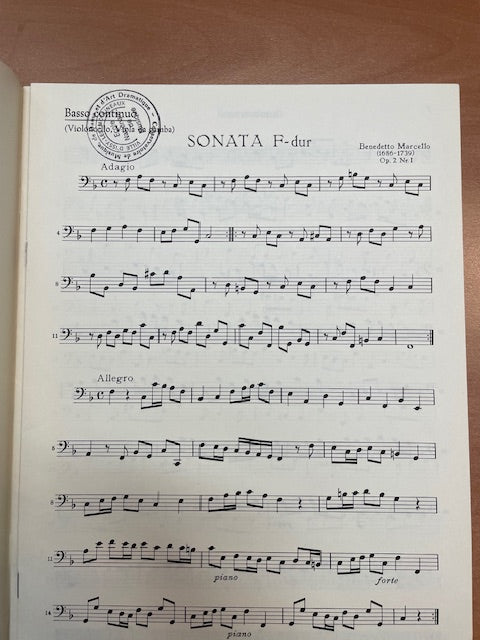 Marcello Benedetto Sonatas opus 2 volume 1 for treble recorder (or flûte, violon) and Basse continue-3000 partitions, livres et vinyles d'occasion en vente sur notre site internet gastonmusicclub.fr Gaston Music Store