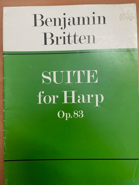 Benjamin Britten Suite for harp opus 83-3000 partitions, livres et vinyles d'occasion en vente sur notre site internet gastonmusicclub.fr Gaston Music Store
