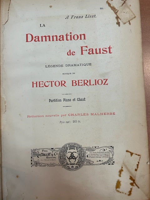 Hector Berlioz La damnation de Faust réduction piano chant - 3000 partitions, livres et vinyles d'occasion en vente sur notre site internet gastonmusicclub.fr Gaston Music Store