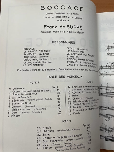 Franz De Suppé Boccace, opéra-comique en 3 actes réduction piano