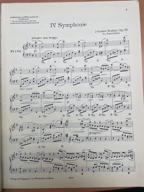 Johannes Brahms 6e symphonie en mi mineur op.98 - Réduction pour piano solo-3000 partitions, livres et vinyles d'occasion en vente sur notre site internet gastonmusicclub.fr Gaston Music Store