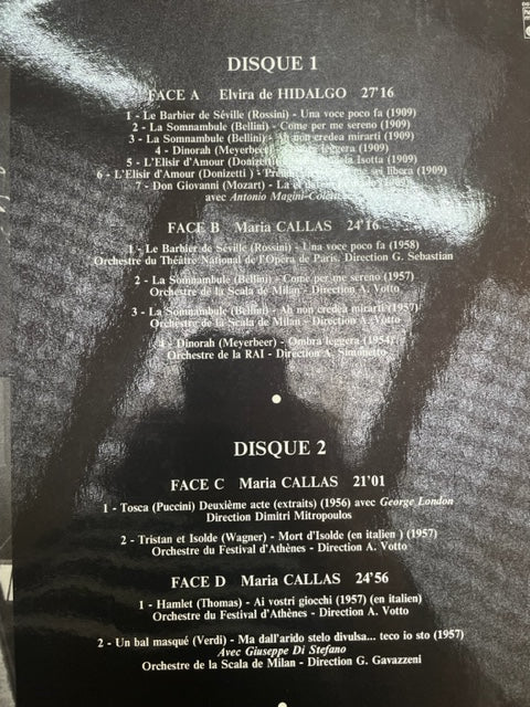 Coffret Vinyle E. de Hidalgo - M.Callas dans le même répertoire - 2 disques