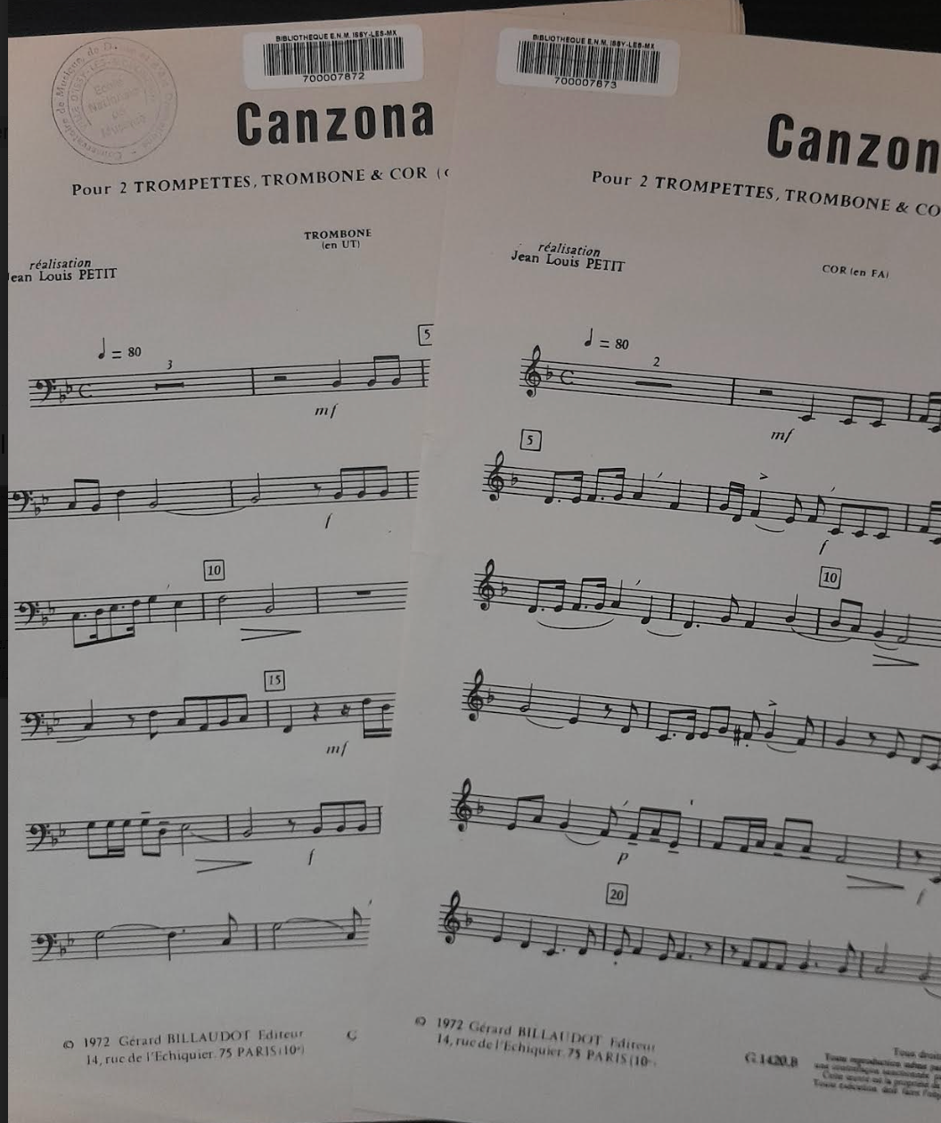 Gabrielli Canzona (2 trompettes, trombone et cor)-3000 partitions, livres et vinyles d'occasion en vente sur notre site internet gastonmusicclub.fr Gaston Music Store