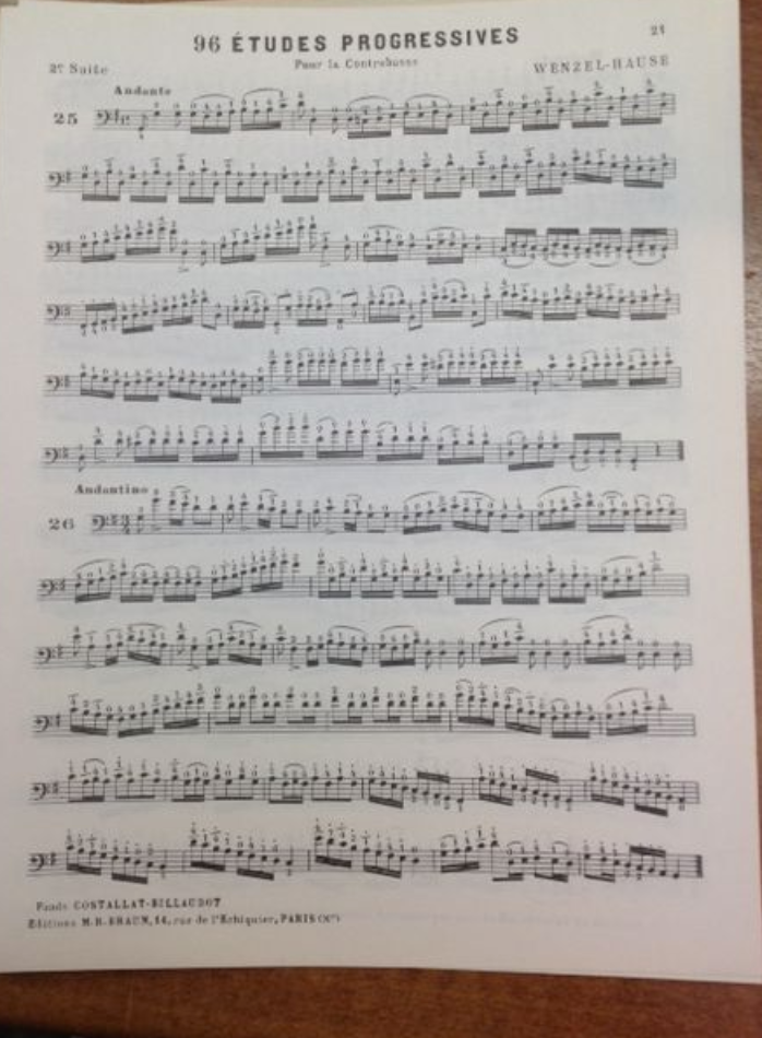 Wenzel Hause 96 études progressives pour la contrebasse, 2e cahier
