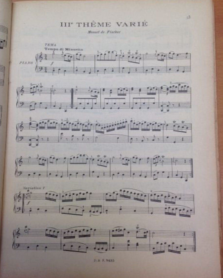 Mozart Oeuvres complètes pour volume 3 Thèmes variés partition piano