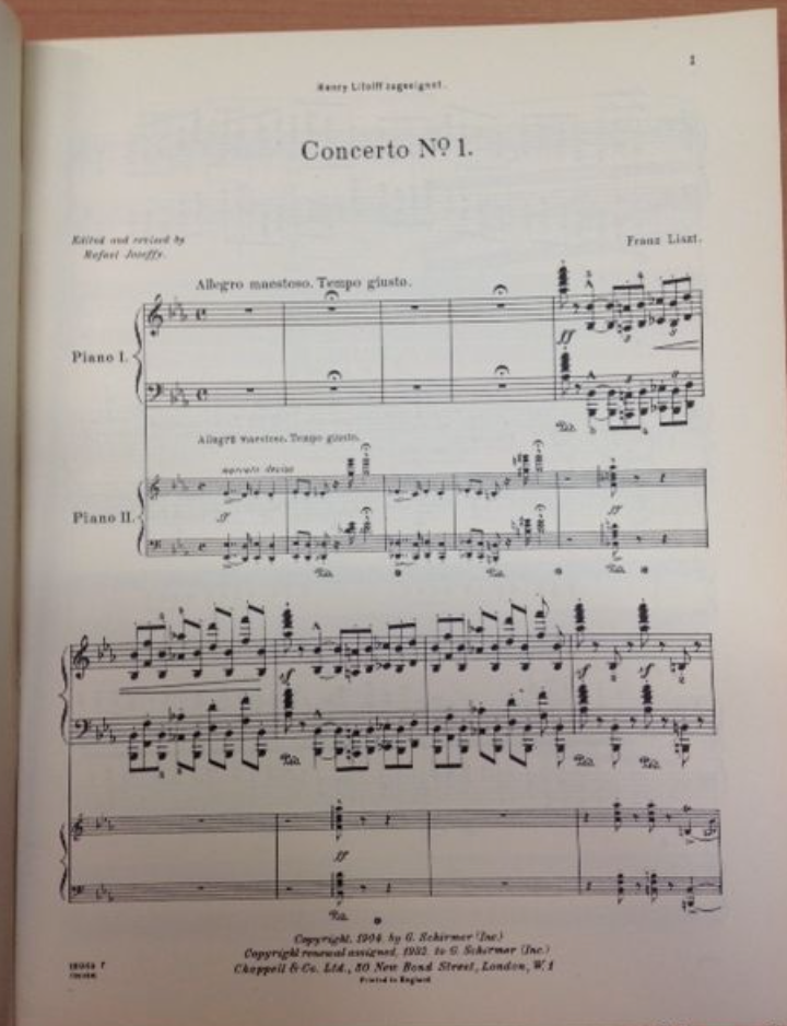 Franz Liszt Concerto numéro 1 en mi B majeur partition piano