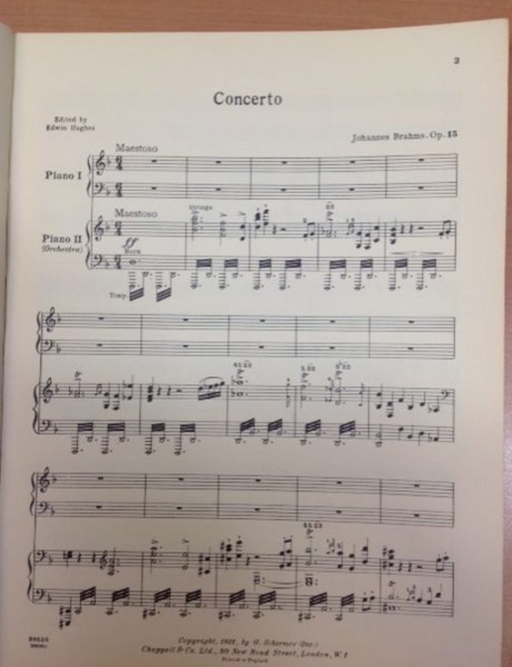 Brahms Concerto opus 15 en ré mineur partition piano