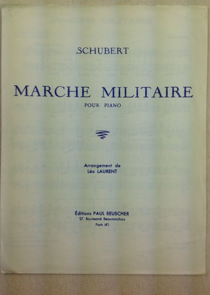 Schubert Franz Marche militaire, partition pour piano- 3000 partitions, livres et vinyles d'occasion en vente sur notre site internet gastonmusicclub.fr Gaston Music Store