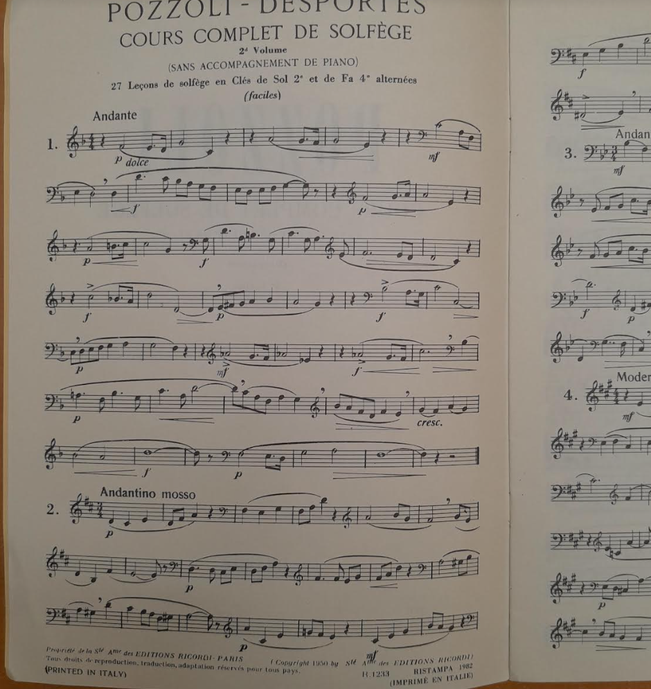 Desportes Pozzoli Cours complet de solfège Volume 2-3000 partitions, livres et vinyles d'occasion en vente sur notre site internet gastonmusicclub.fr Gaston Music Store