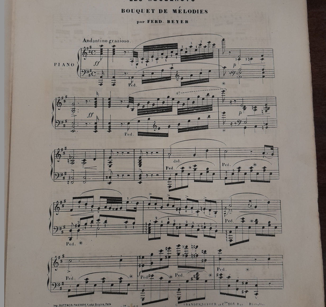 Ferdinand Beyer Les Huguenots Bouquets de mélodies partition piano- 3000 partitions, livres et vinyles d'occasion en vente sur notre site internet gastonmusicclub.fr Gaston Music Store