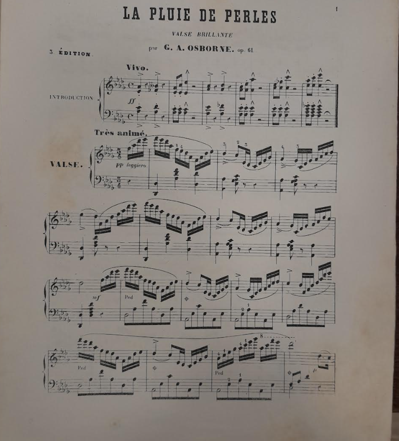 Osborne La pluie de perles, valse brillante opus 61 partition piano- 3000 partitions, livres et vinyles d'occasion en vente sur notre site internet gastonmusicclub.fr Gaston Music Store