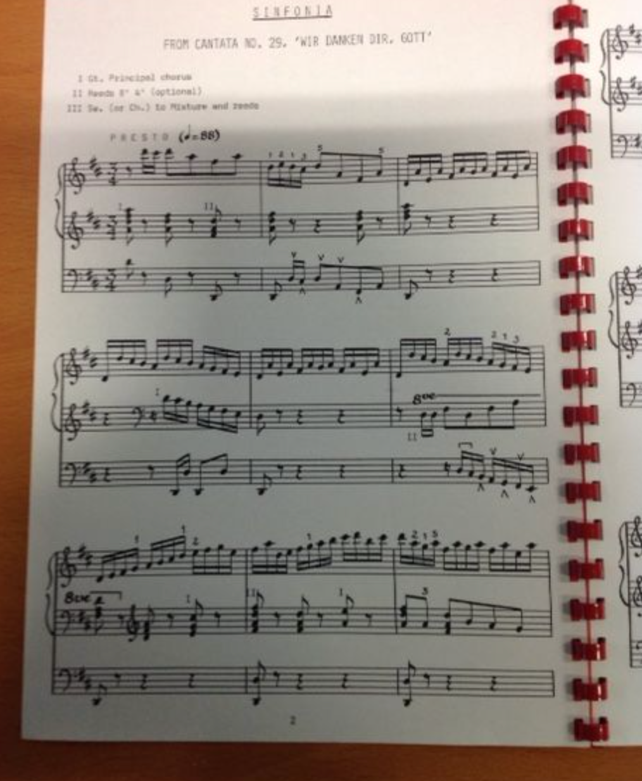 J.S Bach Sinfonia from Cantata N°29 3Wir Danken Dir, Gott, partition pour orgue- 3000 partitions, livres et vinyles d'occasion en vente sur notre site internet gastonmusicclub.fr Gaston Music Store