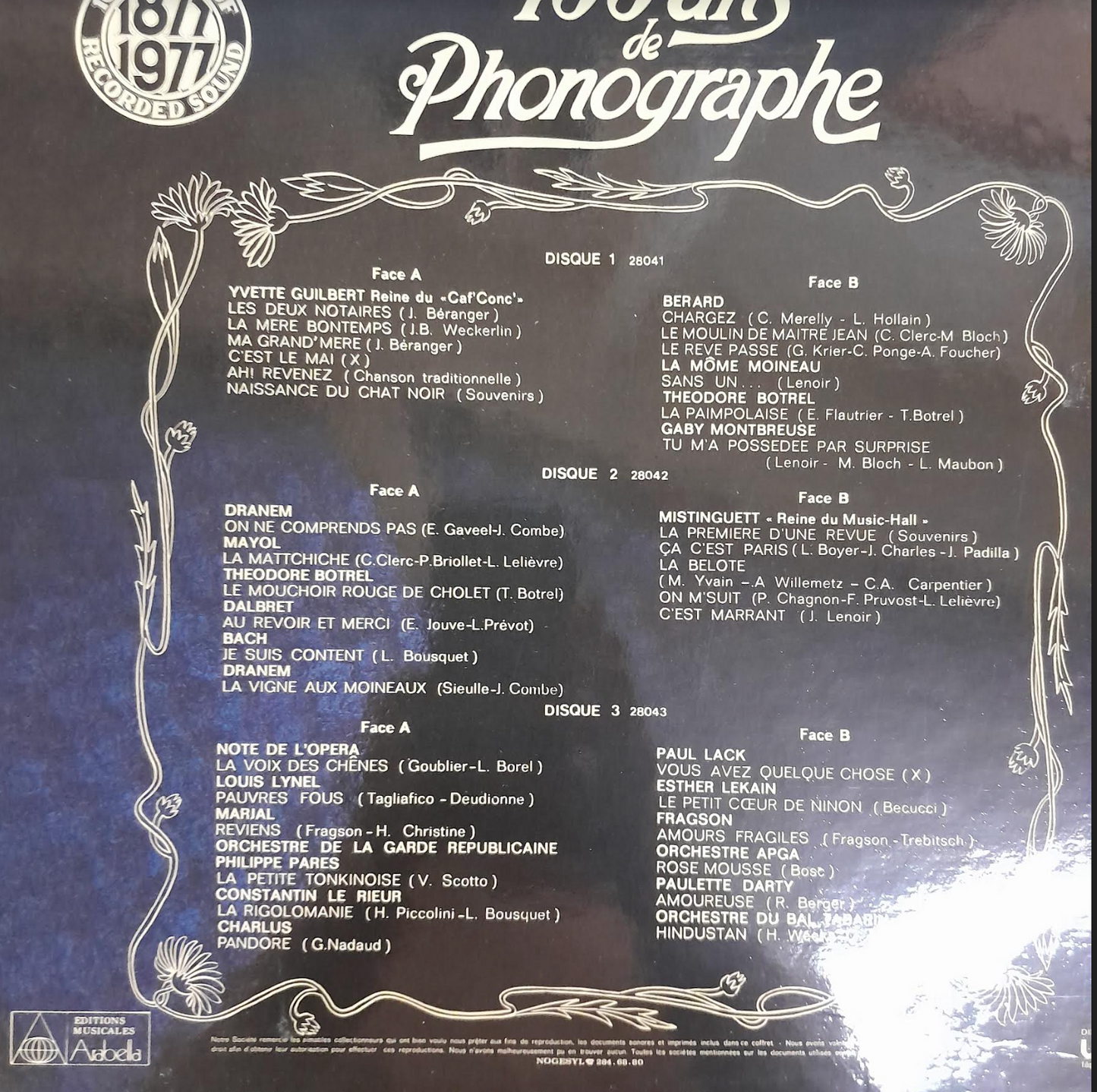 Vinyle (coffret 3 LP) 100 ans de phonographe- 3000 partitions, livres et vinyles d'occasion en vente sur notre site internet gastonmusicclub.fr Gaston Music Store