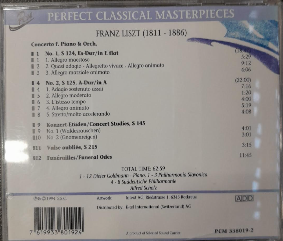 CD Franz Liszt Concertos pour piano & orchestre n°1 & 2-3000 partitions, livres et vinyles d'occasion en vente sur notre site internet gastonmusicclub.fr Gaston Music Store