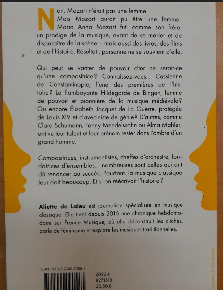Mozart était une femme: Histoire de la musique au féminin livre de Aliette de Laleu-3000 partitions, livres et vinyles d'occasion en vente sur notre site internet gastonmusicclub.fr Gaston Music Store