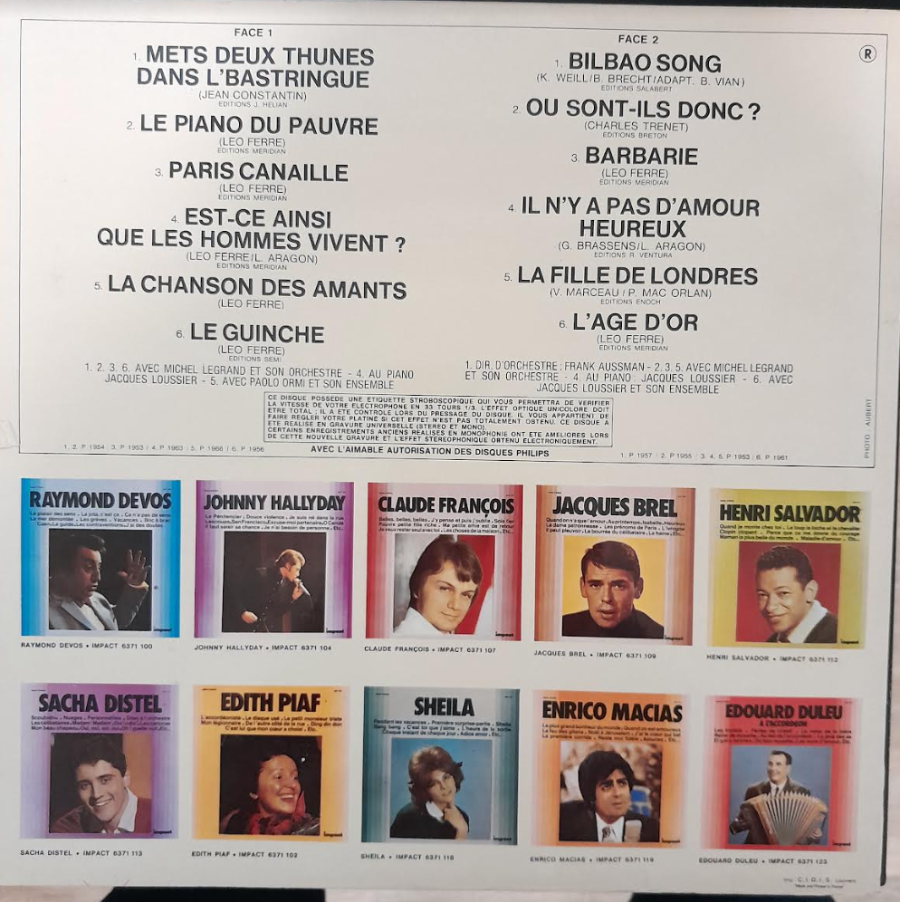 Vinyle 33 tours Catherine Sauvage -3000 partitions, livres et vinyles d'occasion en vente sur notre site internet gastonmusicclub.fr Gaston Music Store