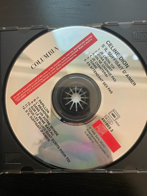 CD Céline Dion S'il suffisait d'aimer Jean Jacques Goldman