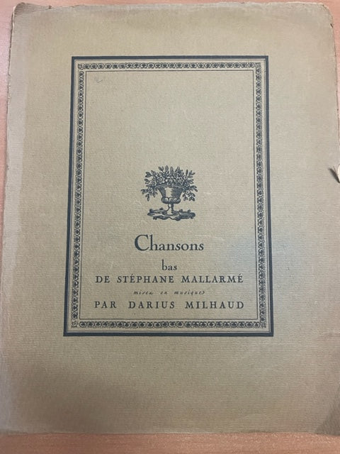 Darius Milhaud Chansons pour chant et piano - 3000 partitions, livres et vinyles d'occasion en vente sur notre site internet gastonmusicclub.fr Gaston Music Store
