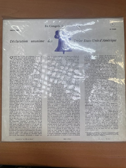 Vinyle Chants de l'Indépendance américaine - Ballads of the American Revolution- 3000 partitions, livres et vinyles d'occasion en vente sur notre site internet gastonmusicclub.fr Gaston Music Store