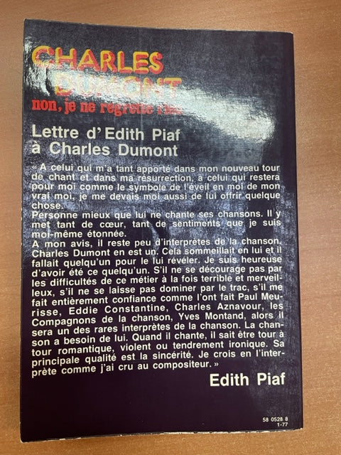Non, je ne regrette rien livre de Charles Dumont