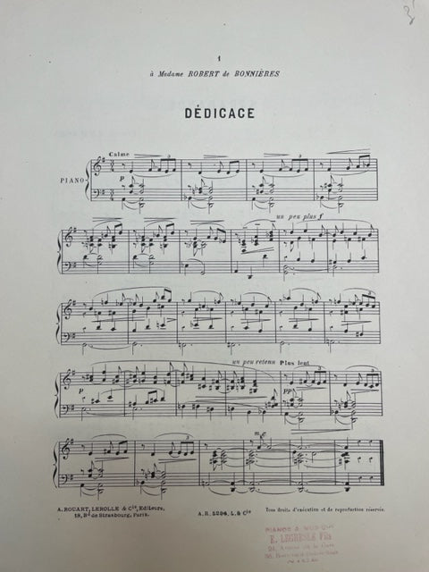 Ernest Chausson Quelques danses 3 pièces partition piano-3000 partitions, livres et vinyles d'occasion en vente sur notre site internet gastonmusicclub.fr Gaston Music Store